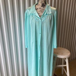 Vanity Fair Robe in Turquoise Volup Size Vintage